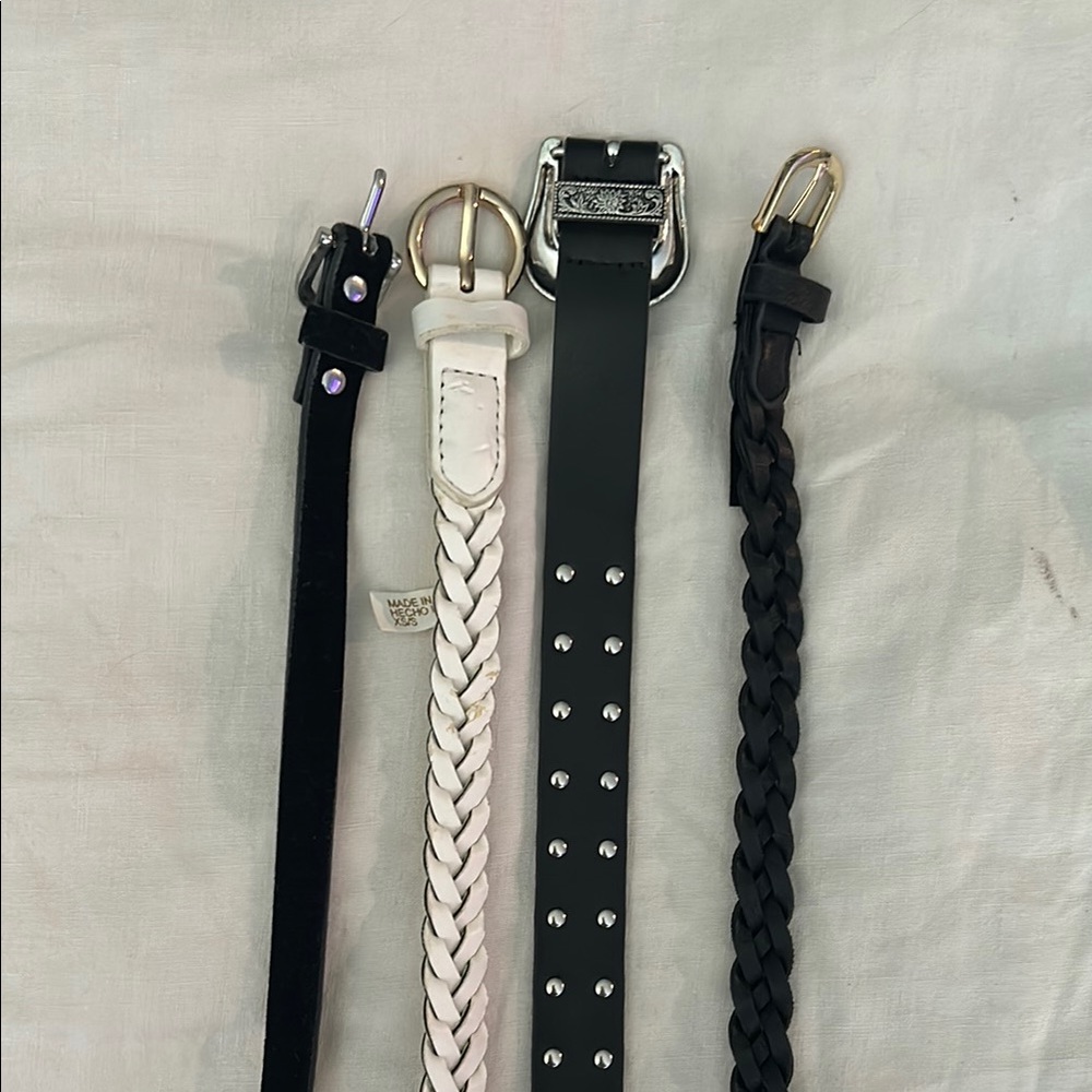 Stylish Black and White Women's Belt Set